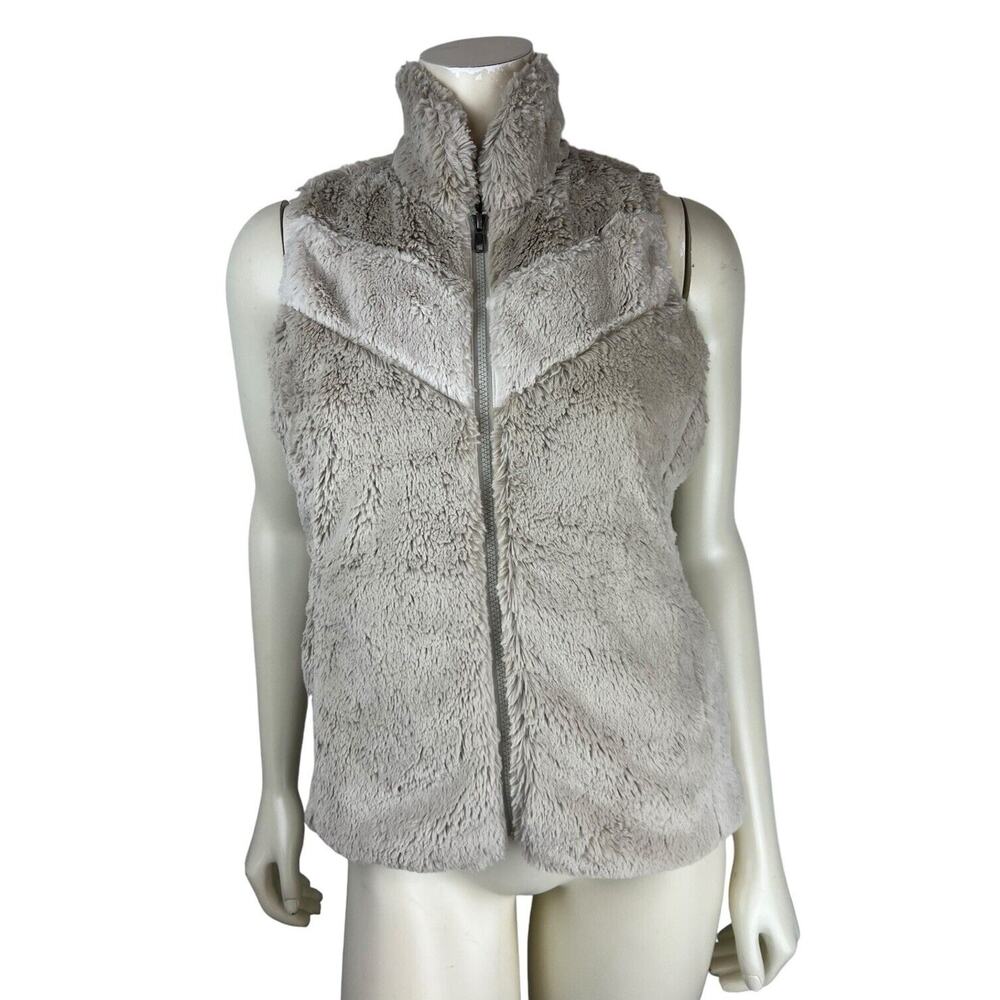 Patagonia Pelage Full Zip Fleece Vest Size S Womens Chevron Sleeveless Cream